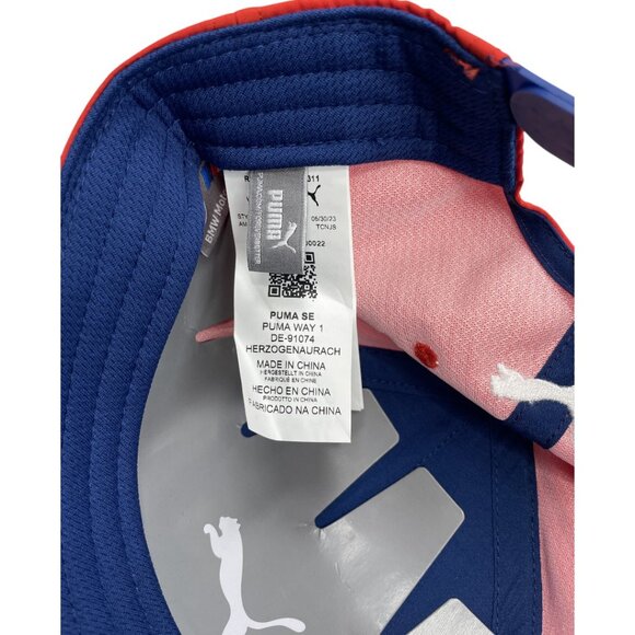 BMW M Sport M3 M5 Blue Red Puma Racing Snap Back Color Block Cap Hat NEW - Picture 8 of 9